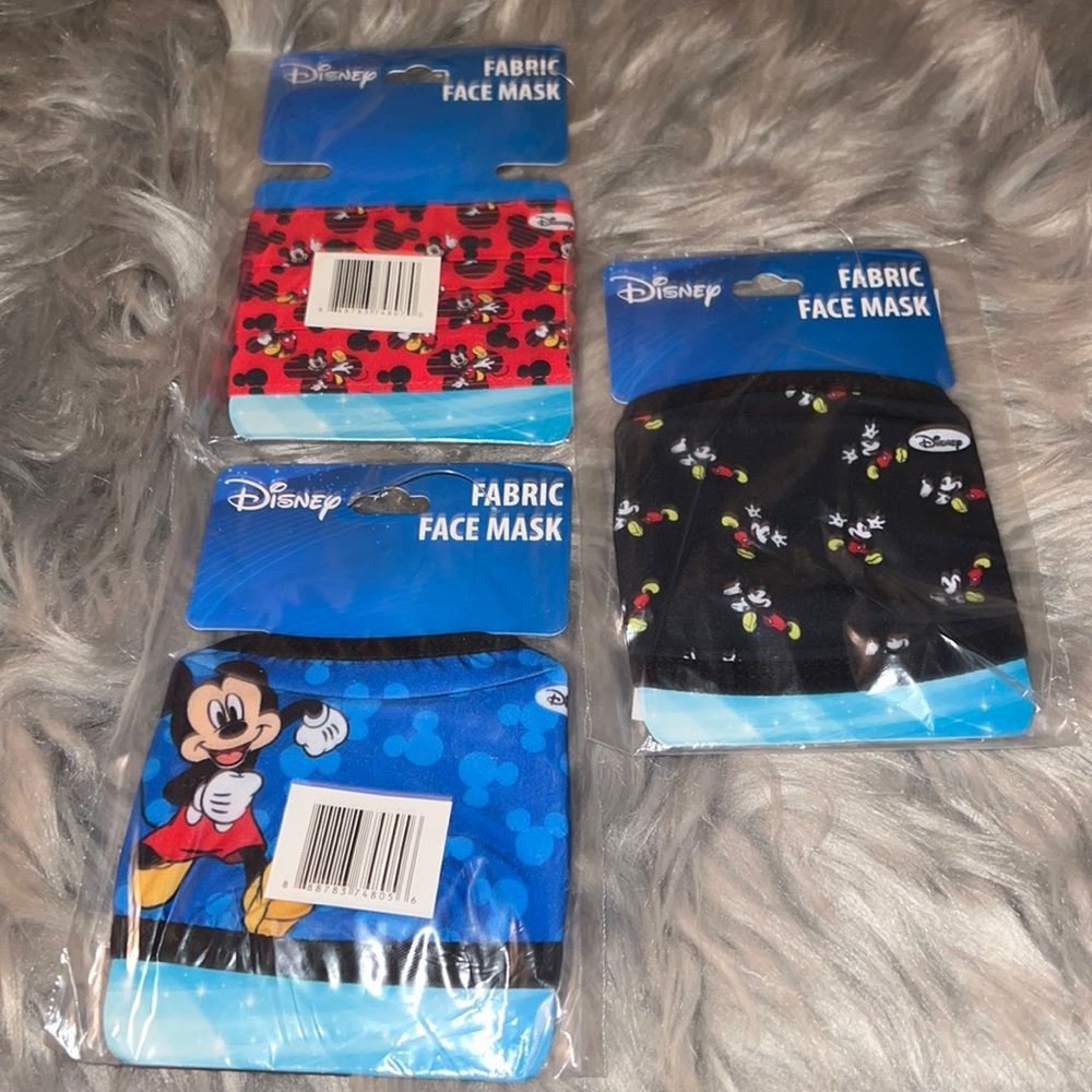 Disney Mickey Mouse fabric face masks for kids set of 3